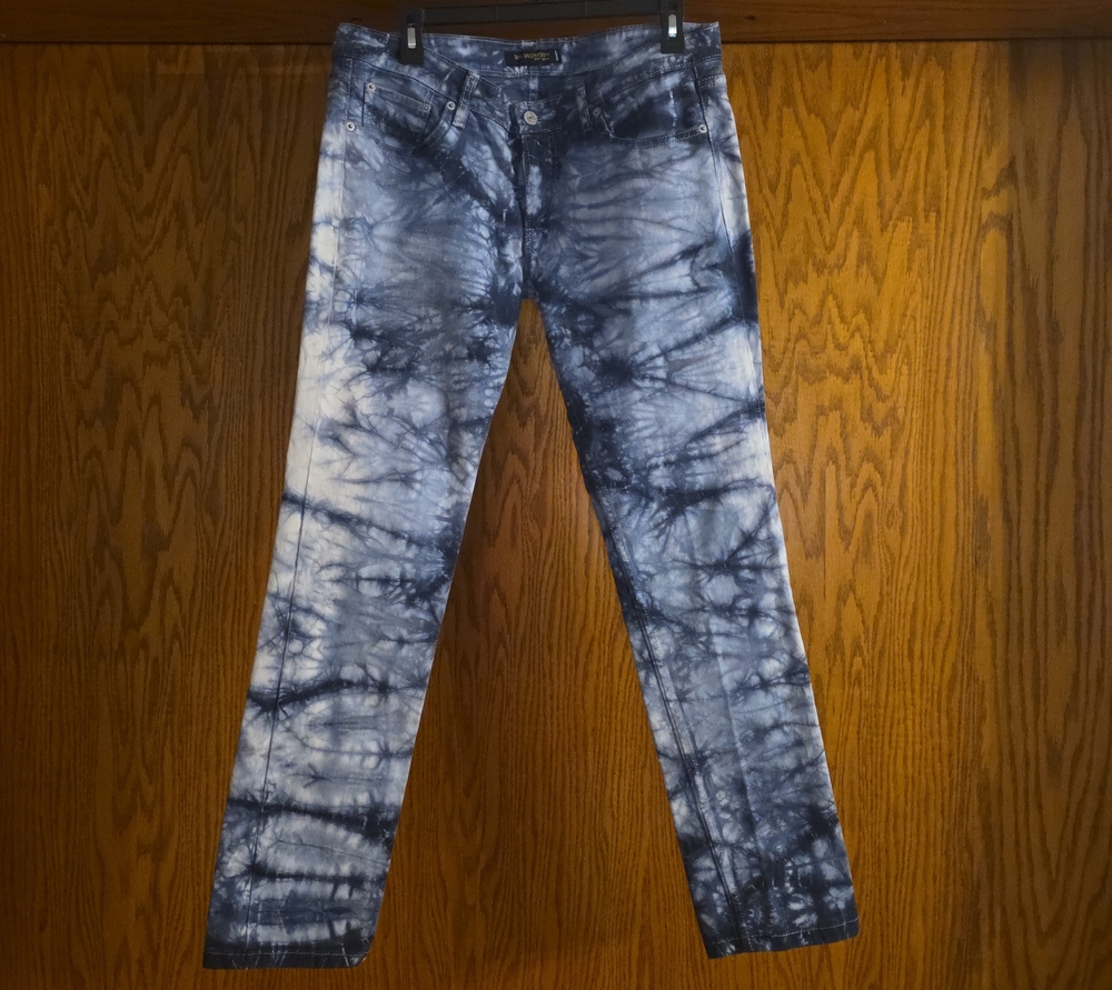 Levi's Womens Tie-Dye Navy and White Straight Leg Jeans